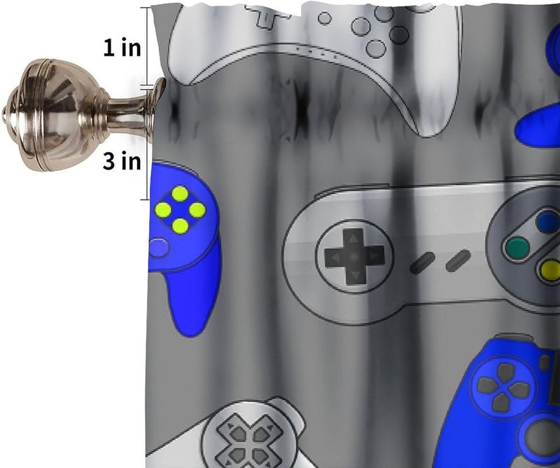 YSWOW Kids Gamepad Valance Curtain Modern Cartoon Gaming Joystick Art Printed Window Drapes for Boys Bedroom Decor W54xL18in Fabric Polyester 1 Panel - Image 4
